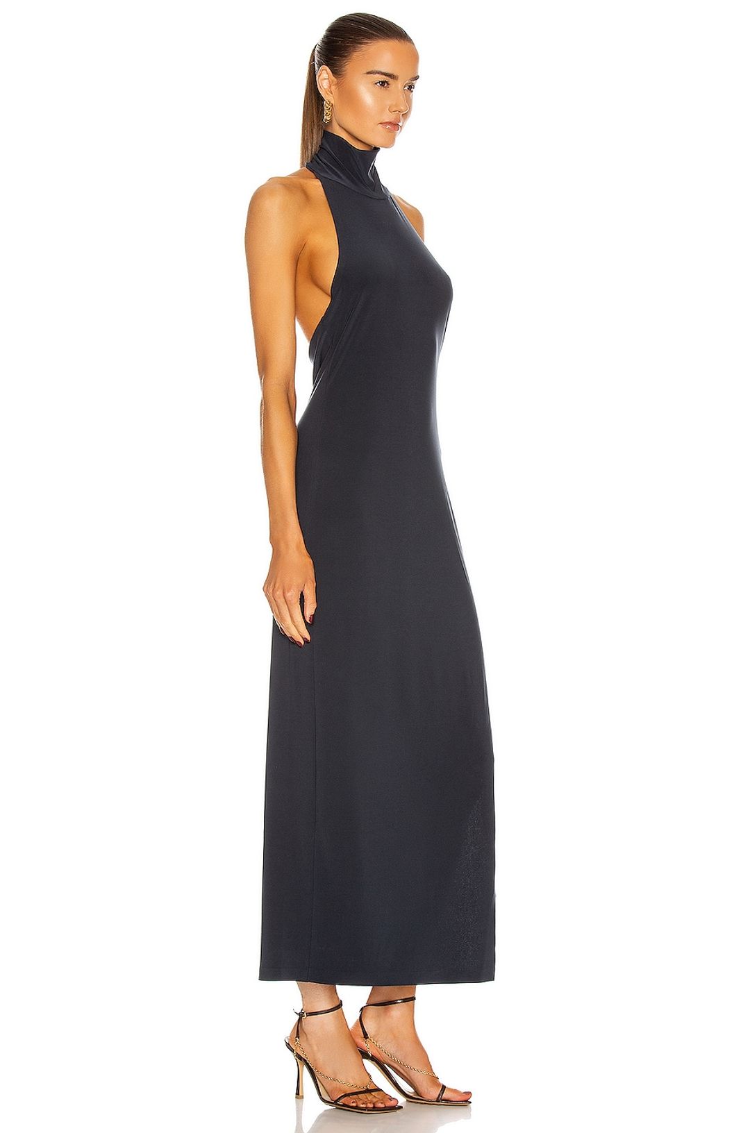 Halter Turtleneck Side Slit Dress #2