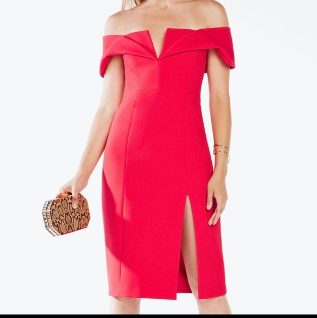 Marquis Off the Shoulder Dress in Red #2