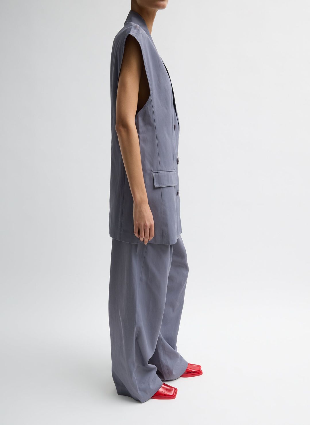 Drapey Suiting Oversized Double Breasted Vest #4