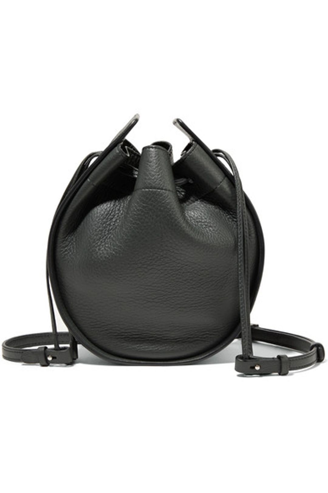 Drawstring Pouch Bag In Deerskin In Dark Green