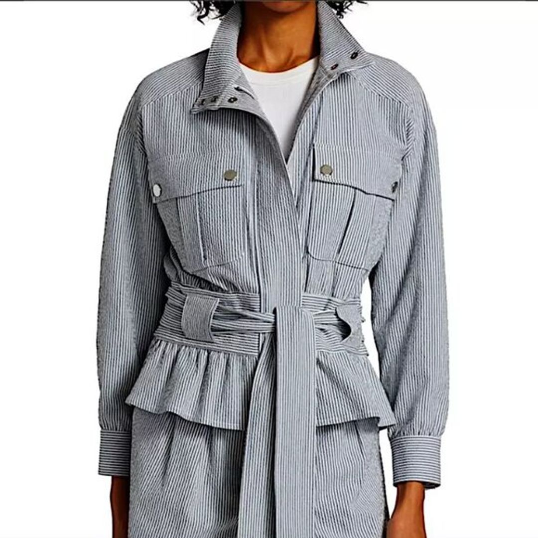 York Striped Belted Seersucker Jacket #2