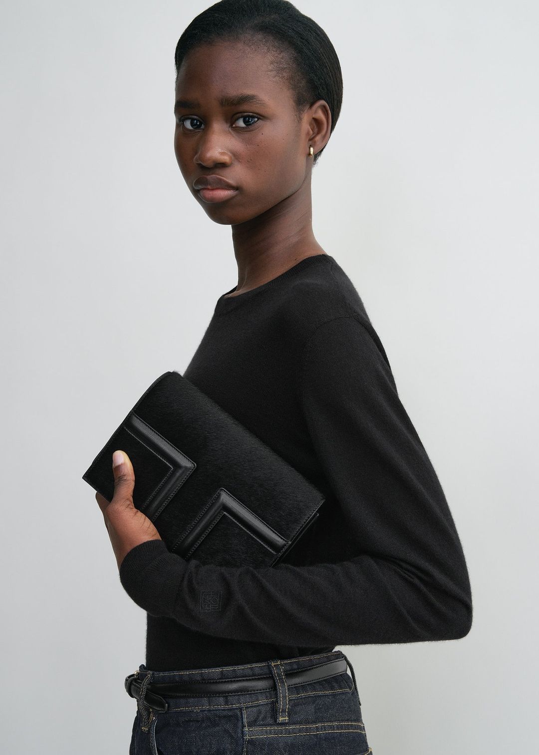 Mini T-Flap pony hair bag black #3