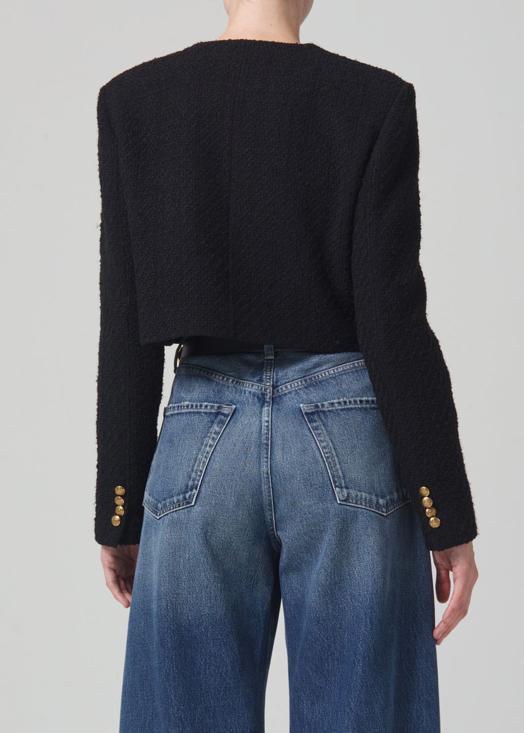 Pia Cropped Jacket in Black #3