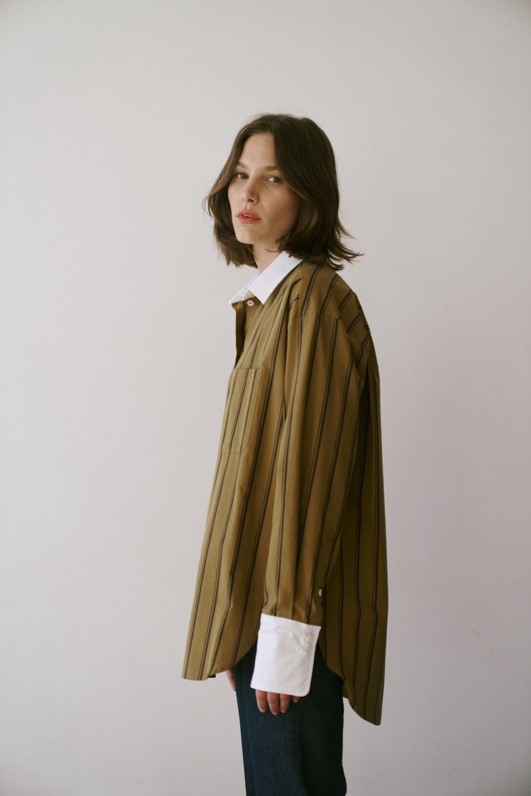 The Crosby Shirt in Goldenrod Stripe