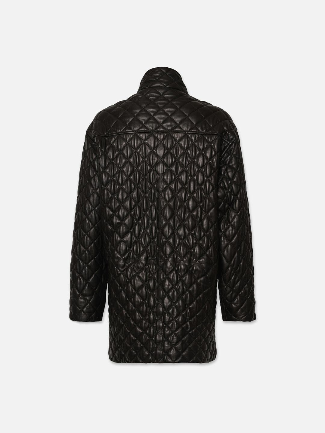 Leather Quilted Parka -- Black #3
