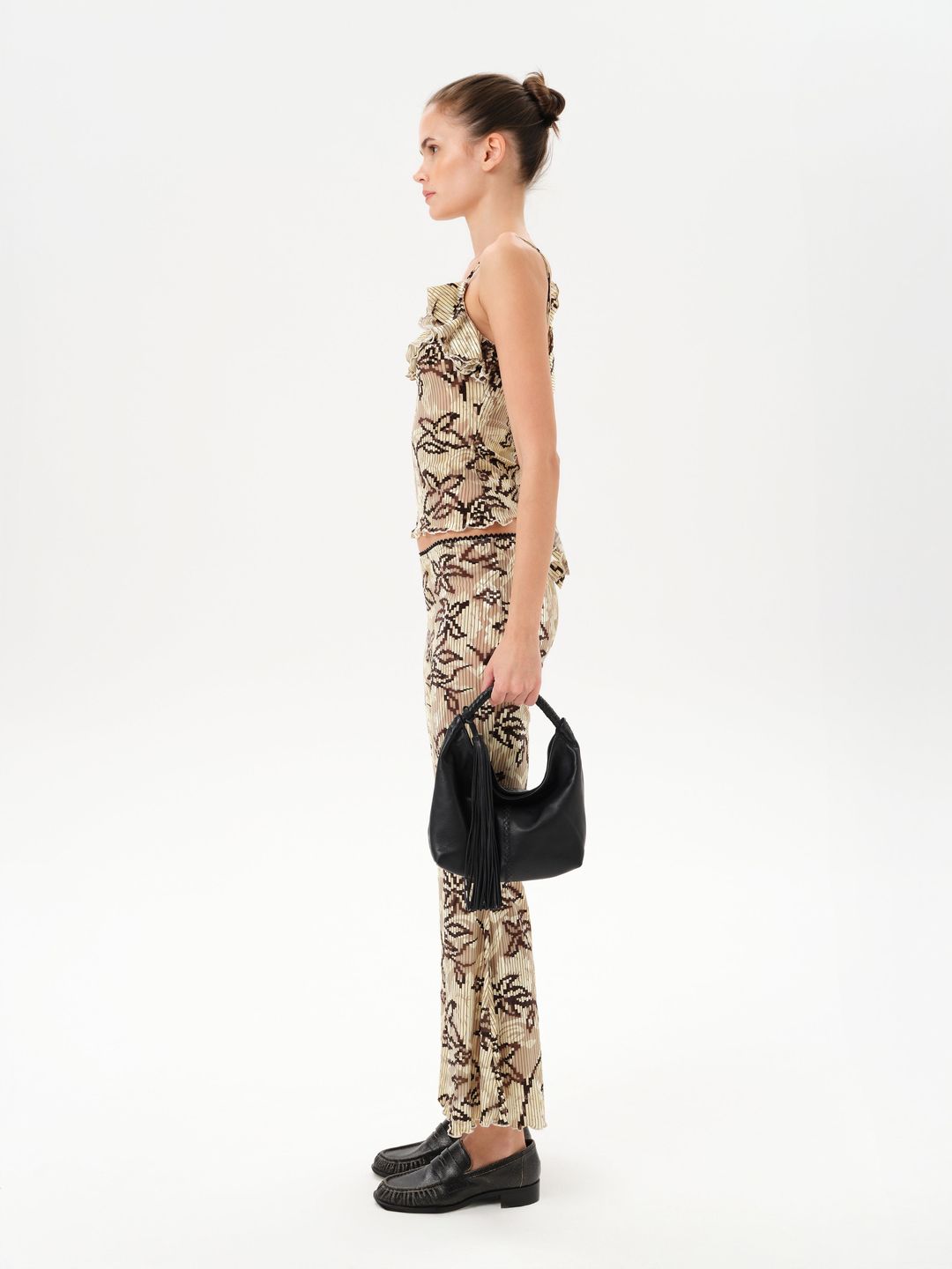 ARLA - Velvet devoré printed top with shoulder detail #5