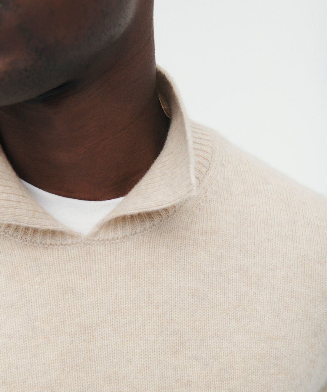 Luxe Cashmere Collared Crewneck Sweater #6