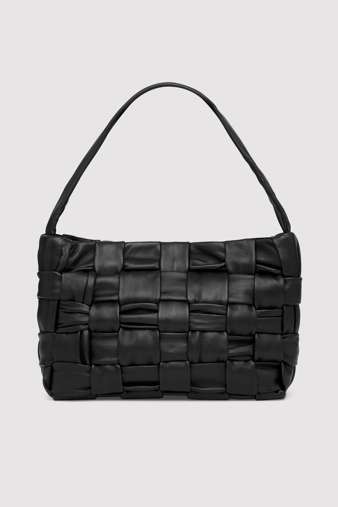 Textured Mini Woven Tote - Black #5