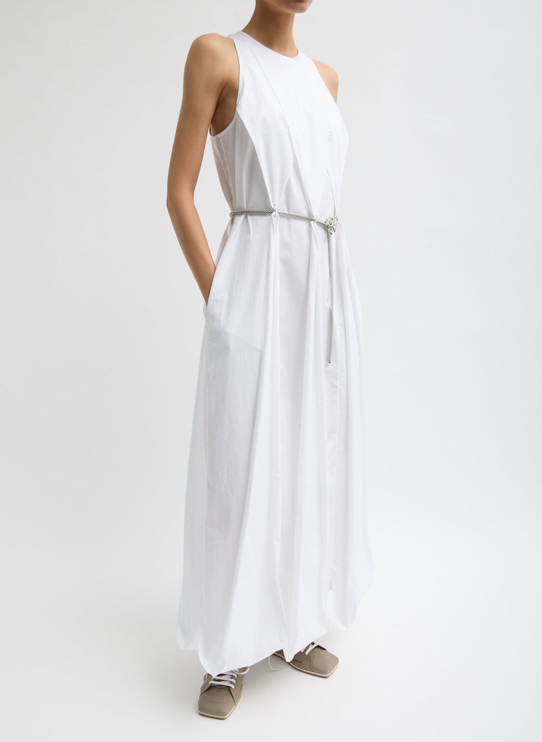 Eco Poplin Halter Paneled Dress #4