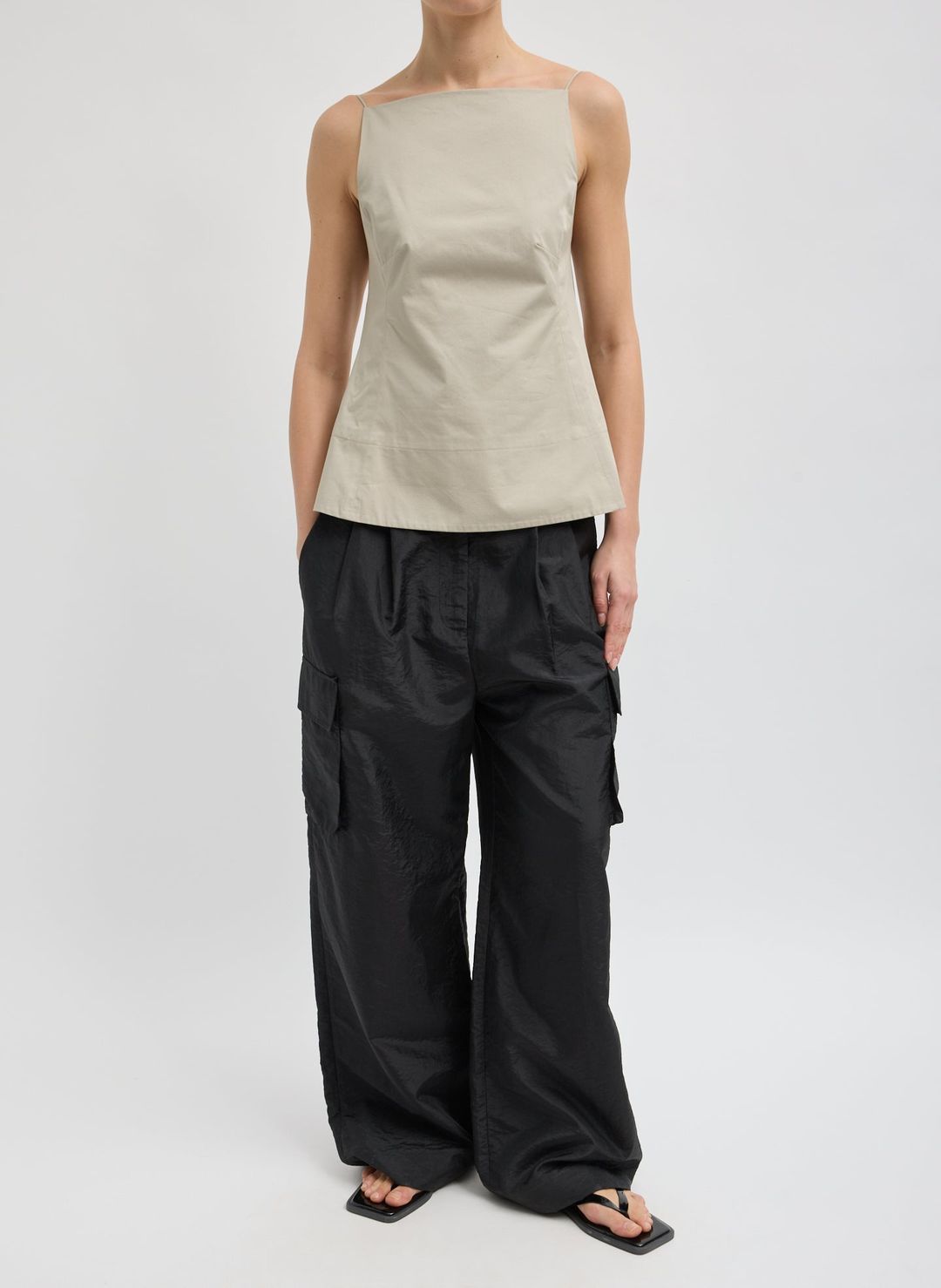 Stella Crispy Nylon Pleated Cargo Pant