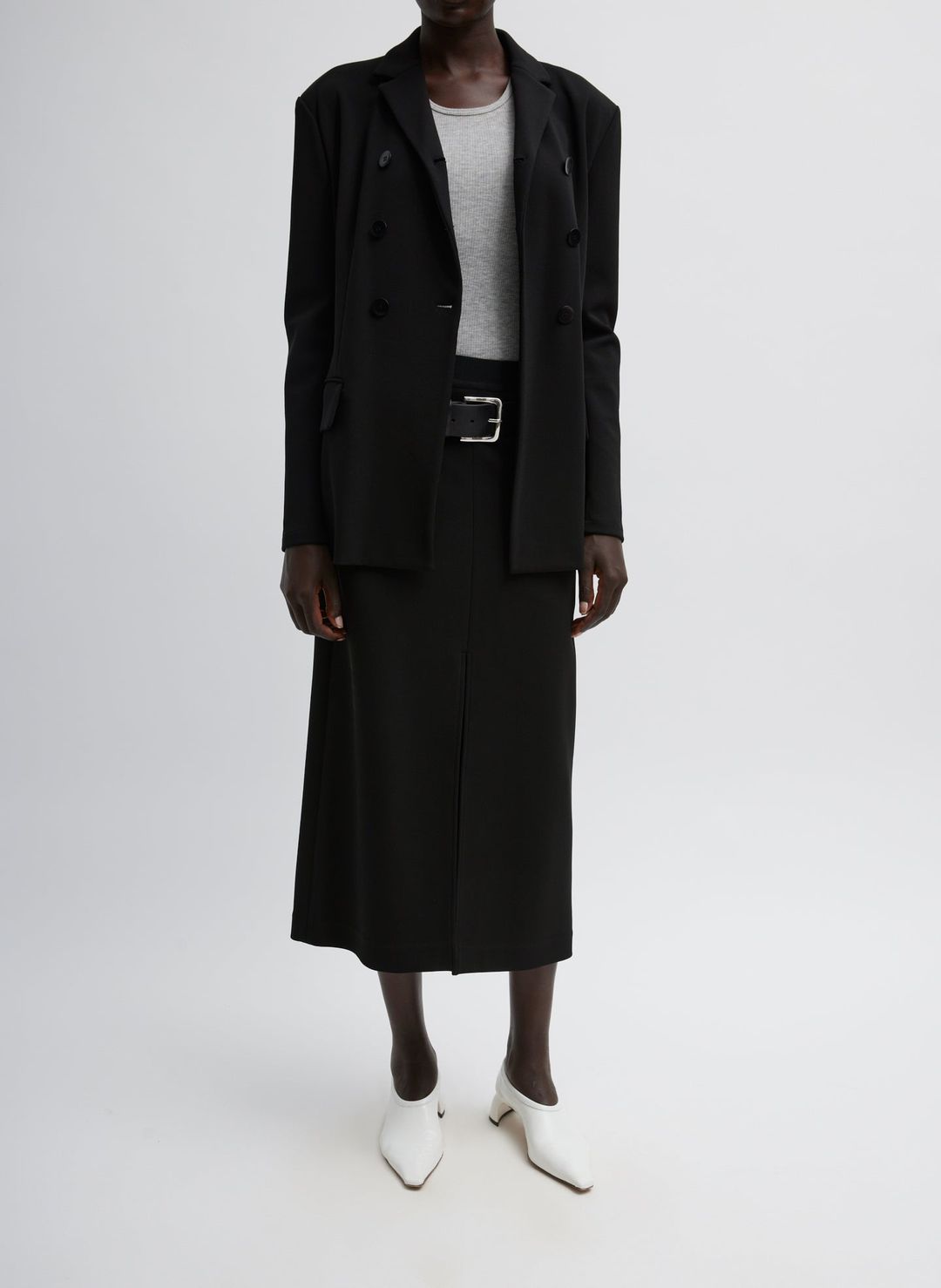 Wren Crepe Knit Fitted Blazer