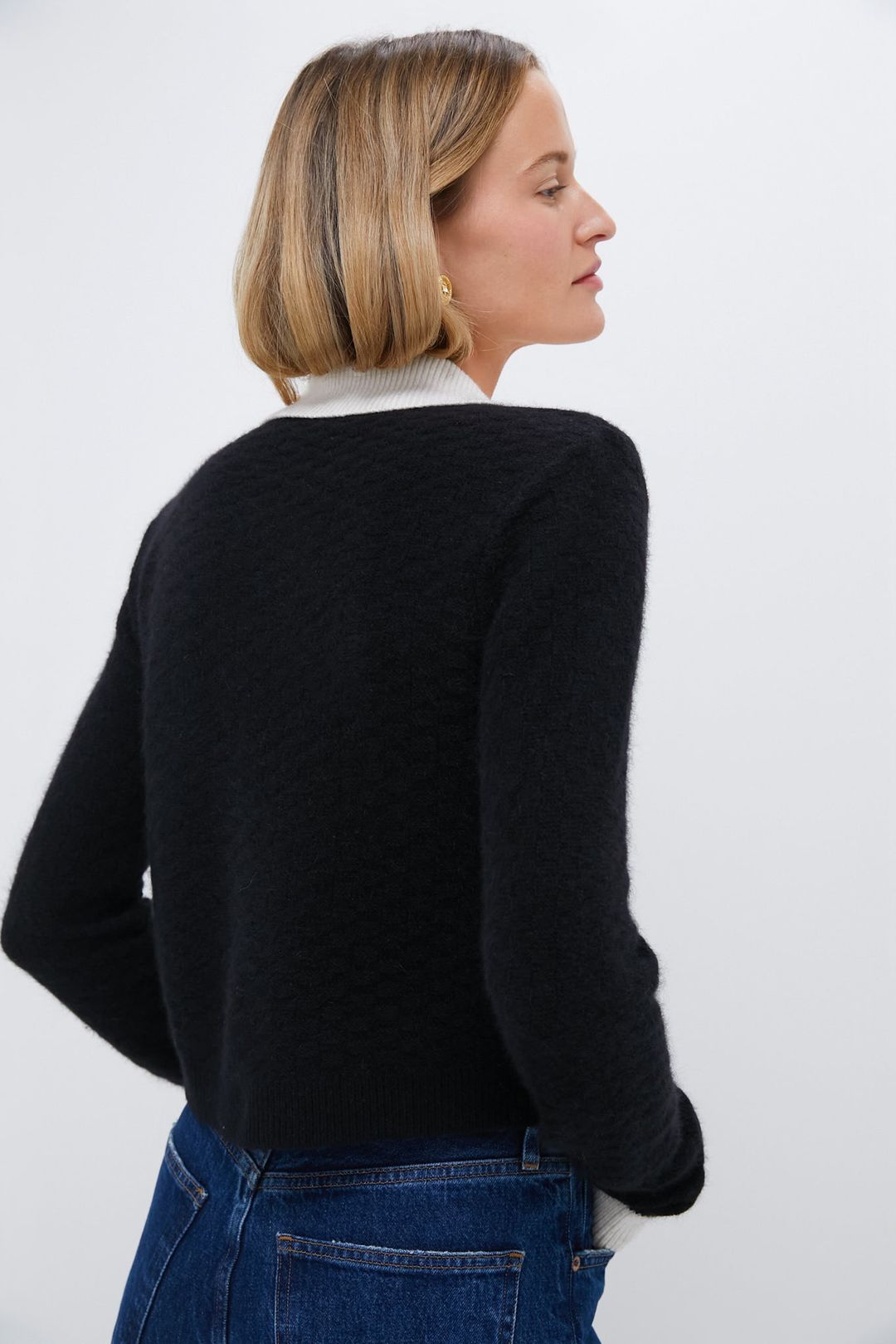 Black Textured Cardigan #4