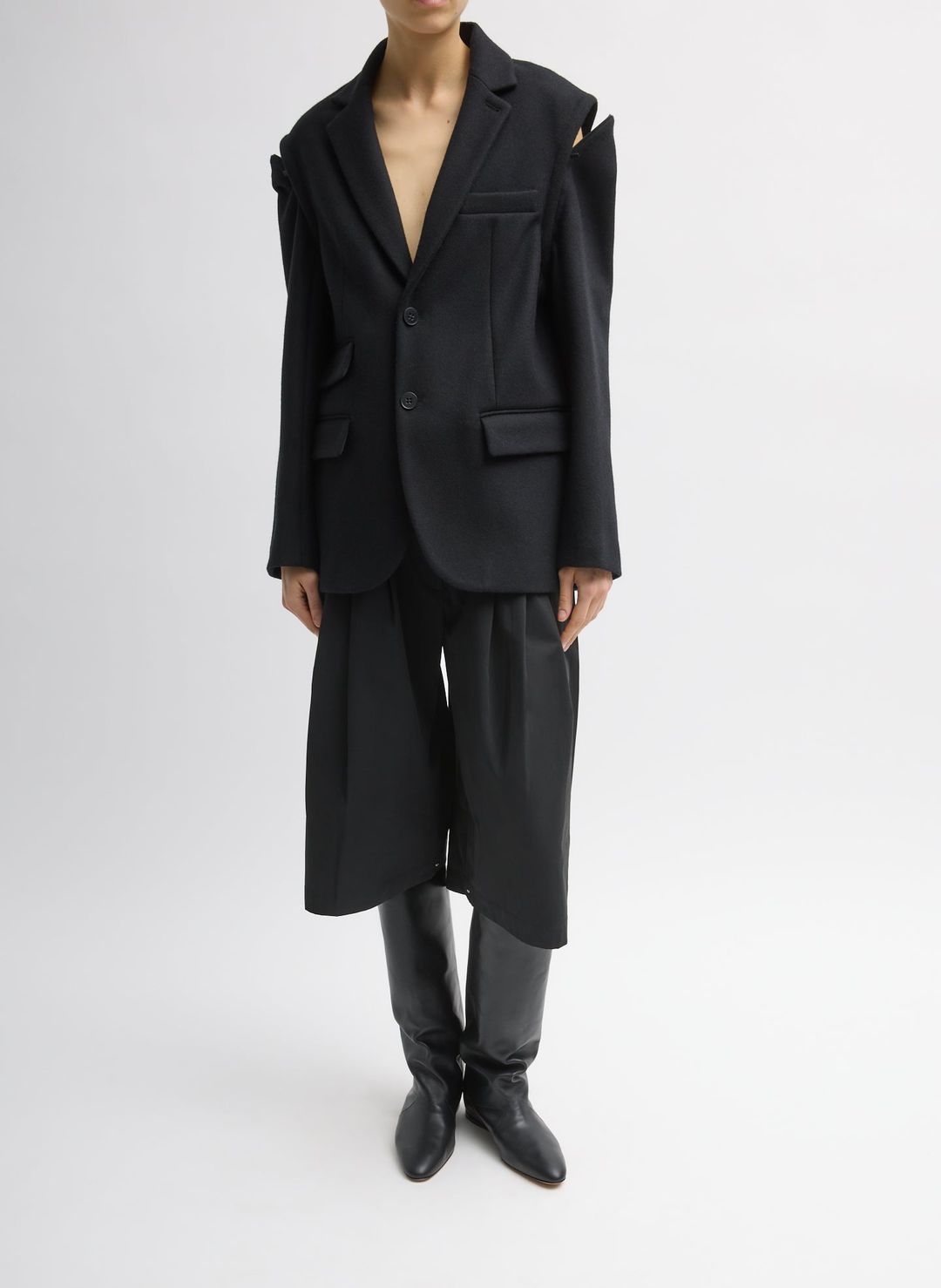 Bonded Recycled Felted Wool Convertible Blazer