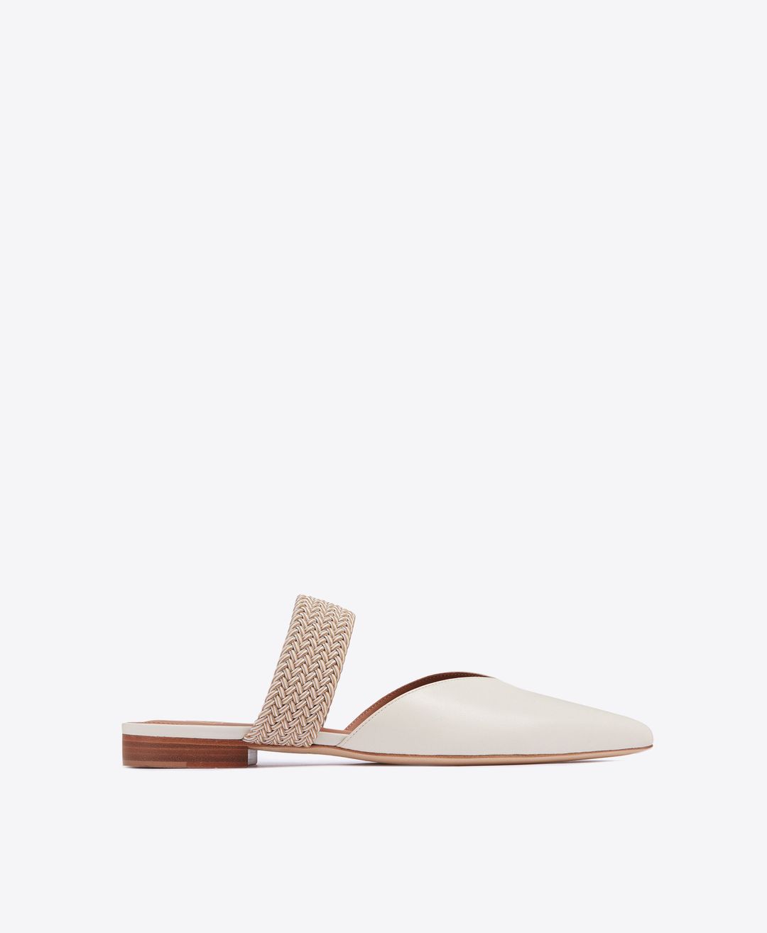 Maisie Flat - Cream Leather Flat Pump