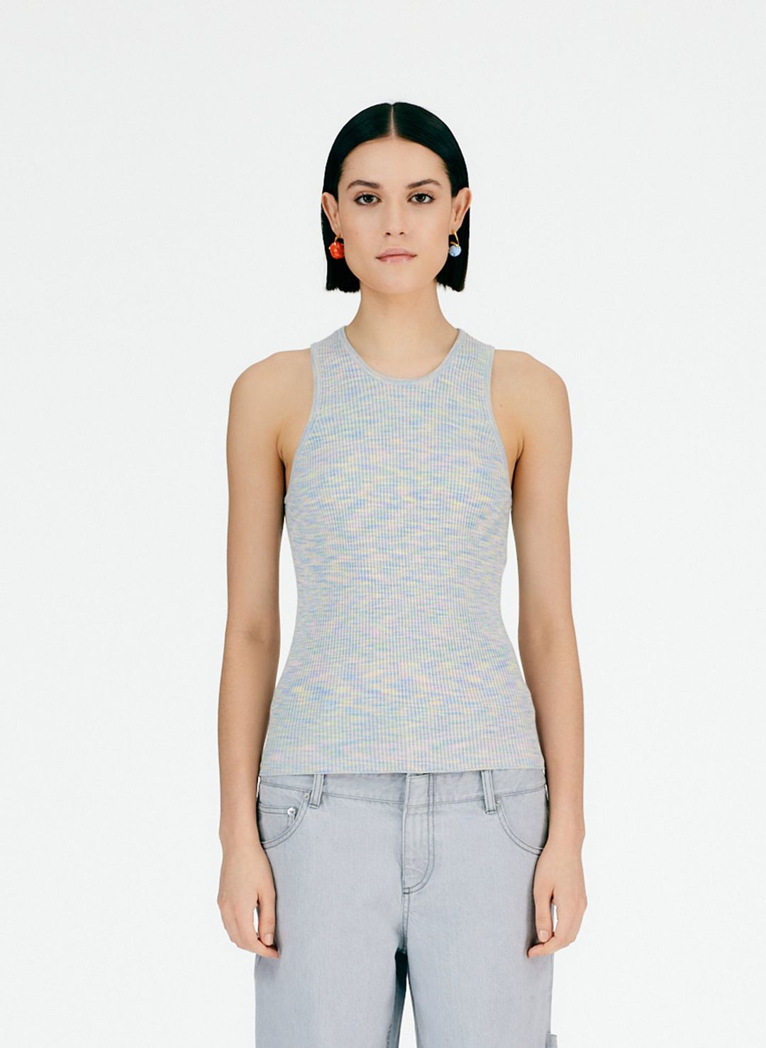 Printed Combed Cotton Ribbed Tank