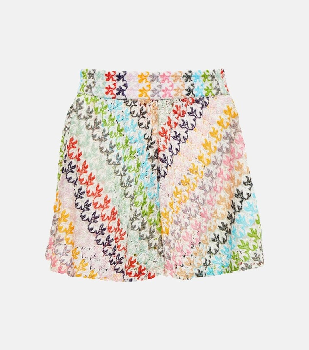 Metallic knit high-rise shorts