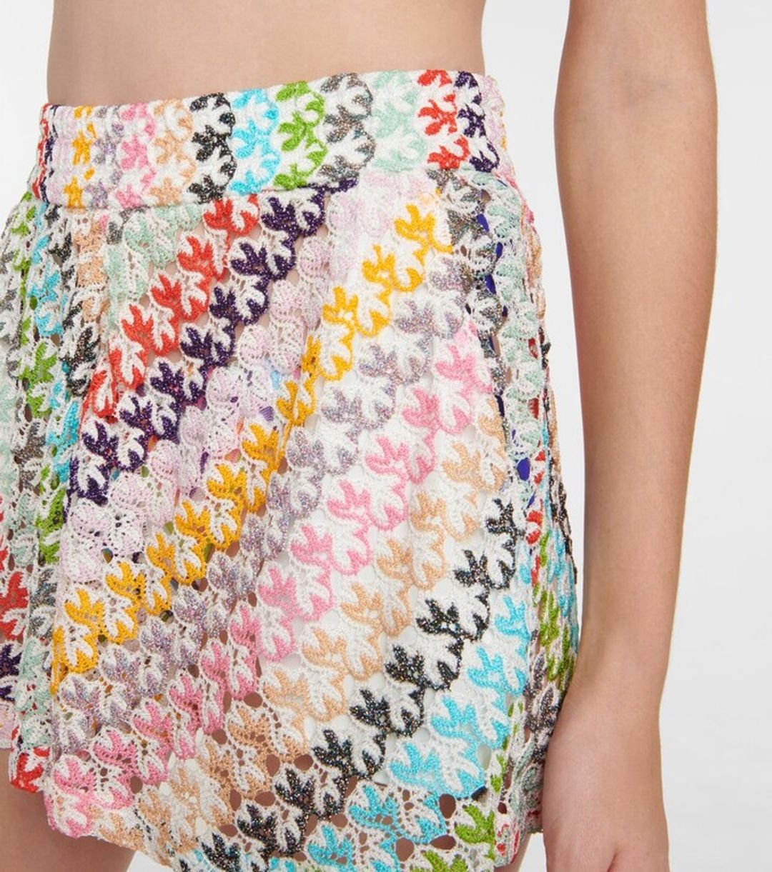 Metallic knit high-rise shorts #4