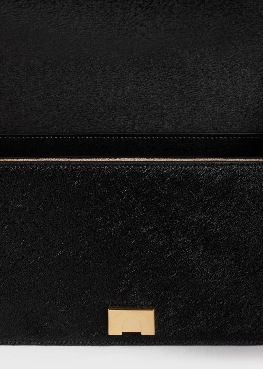 Mini T-flap pony hair bag black #7