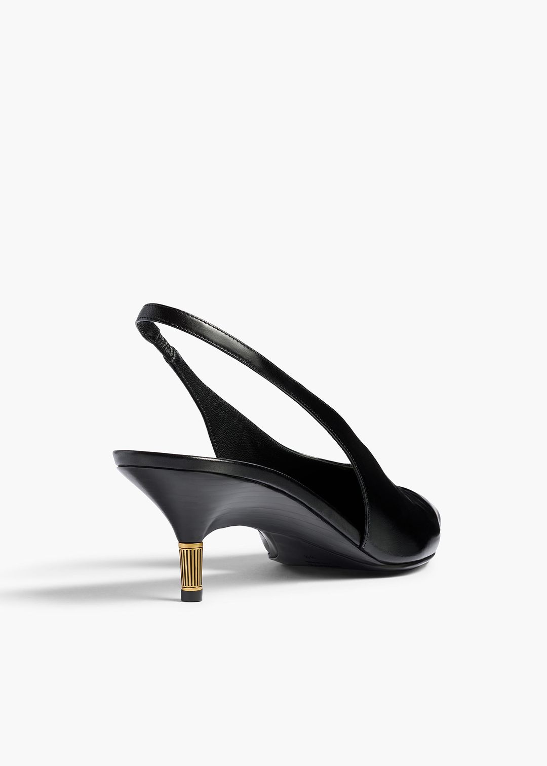 Bella Low Pump in Black Glazed Leather #4
