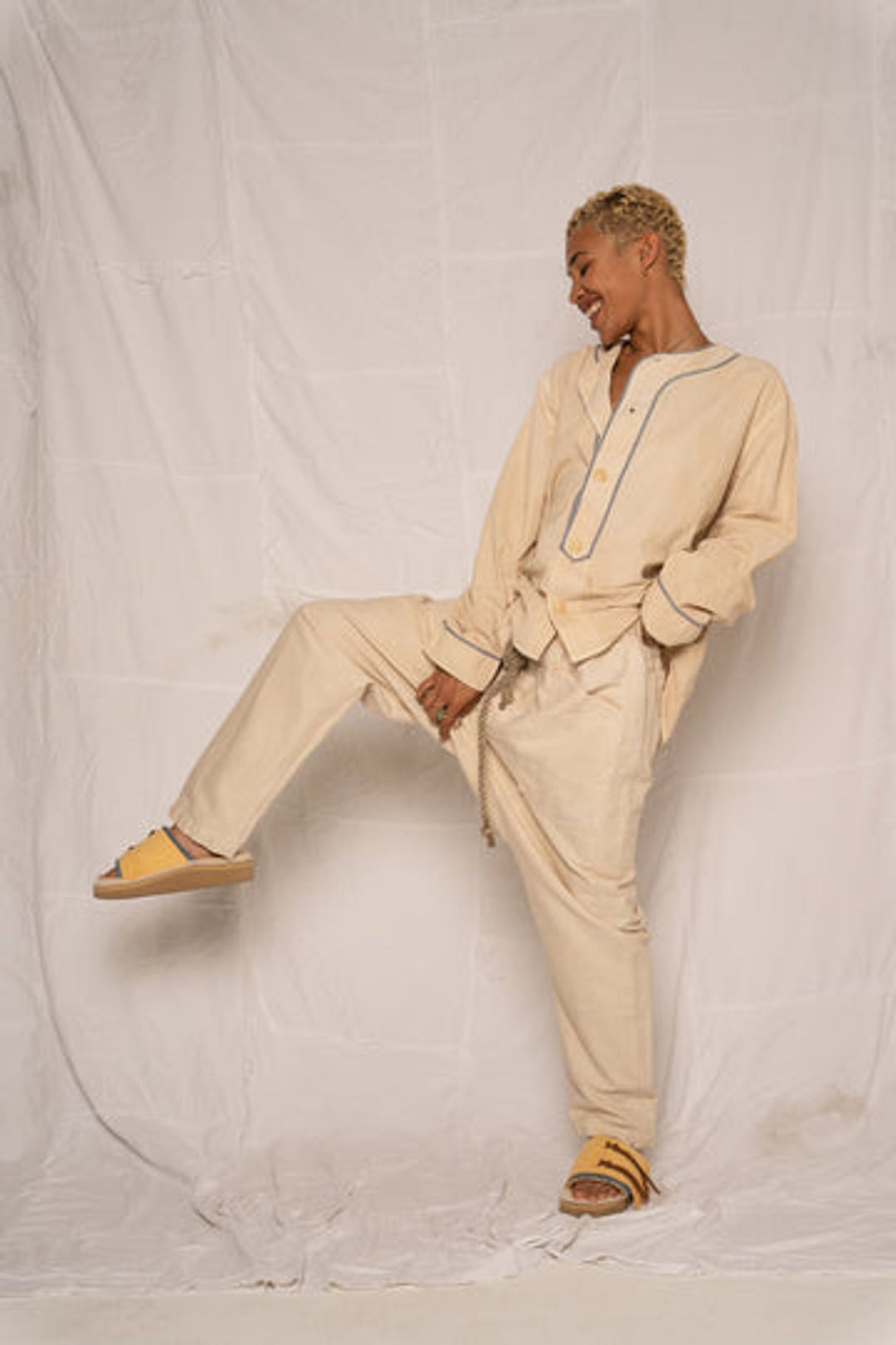 P63 Fatigue Military Hemp/Organic Cotton Uneven Dye Stone #8