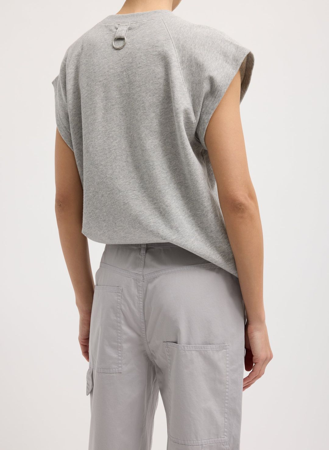 Garment Dyed Silky Cotton Cropped Slouchy Cargo Jean #8