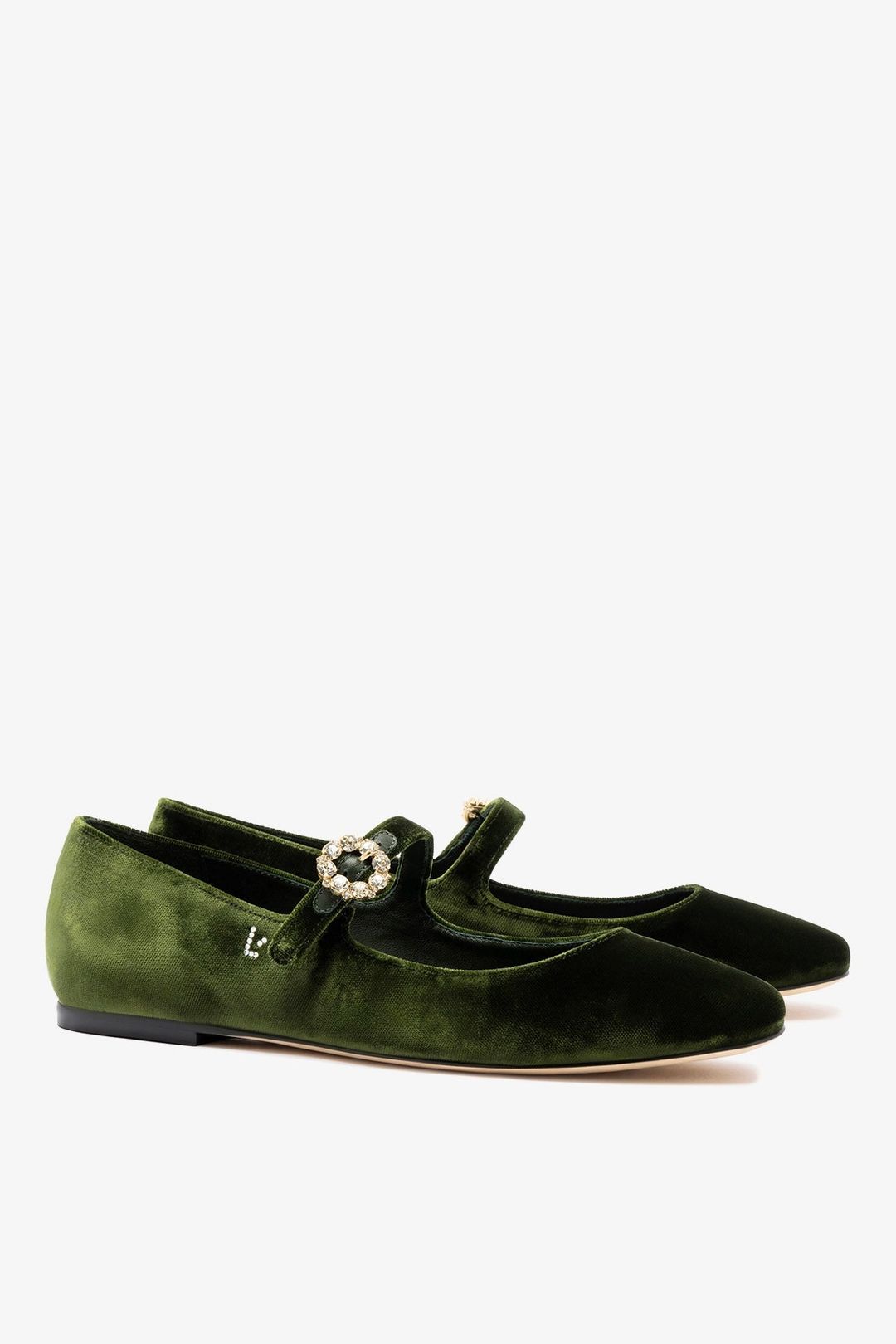 Blair Ballet Flat In Bosco Velvet #3