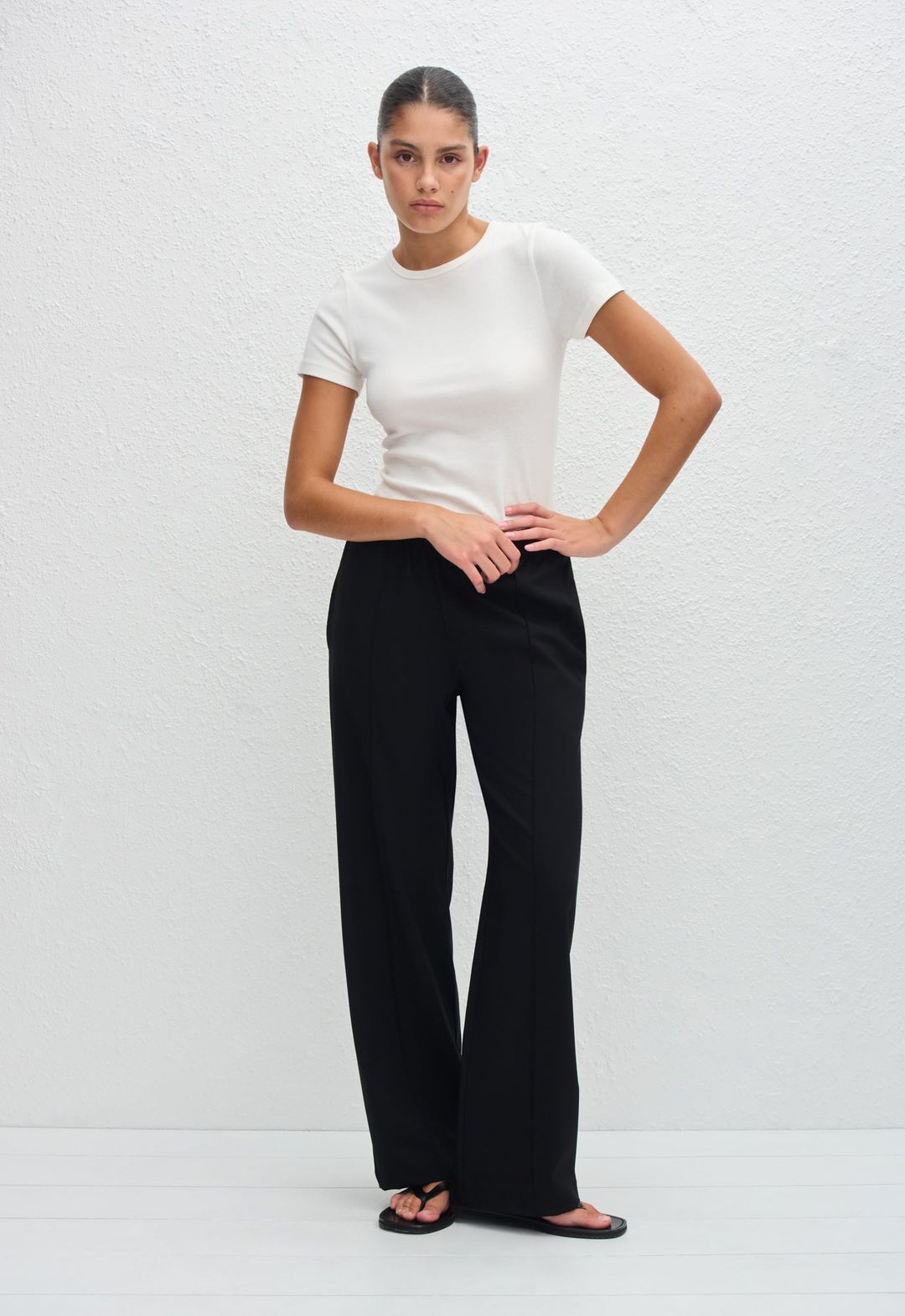 Relaxed Pin-Stitch Trouser - Black #3