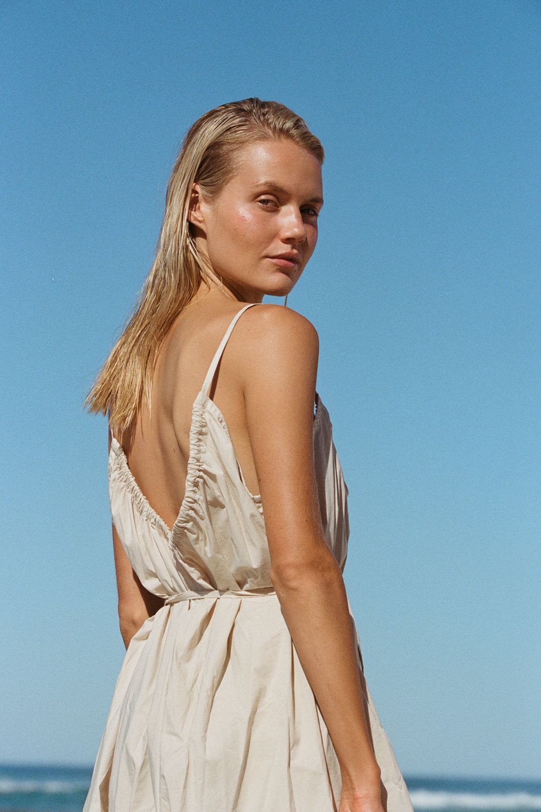 Cotton Poplin Dress - Husk #4