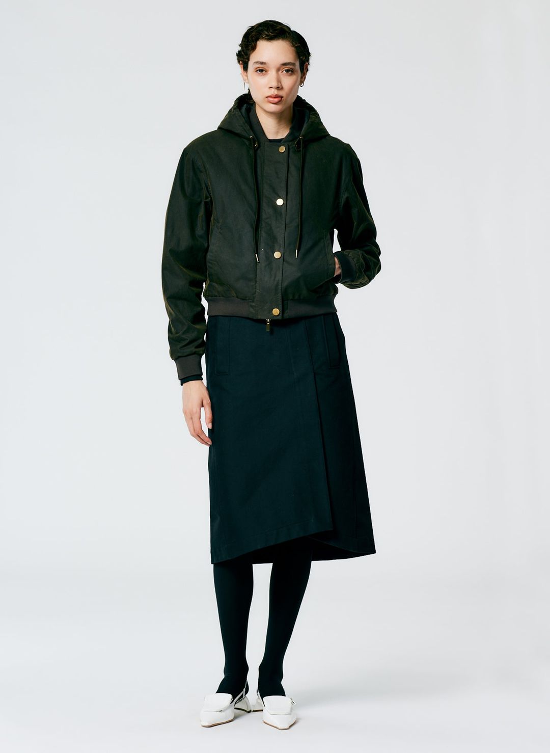 Waxed Cotton Bomber With Removable Hood #2
