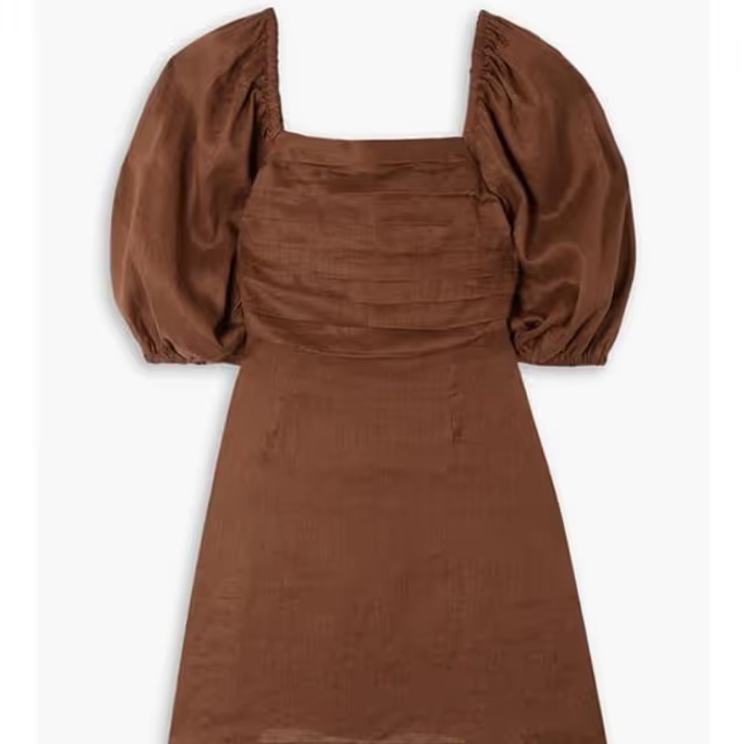 Venezia pintucked linen midi dress