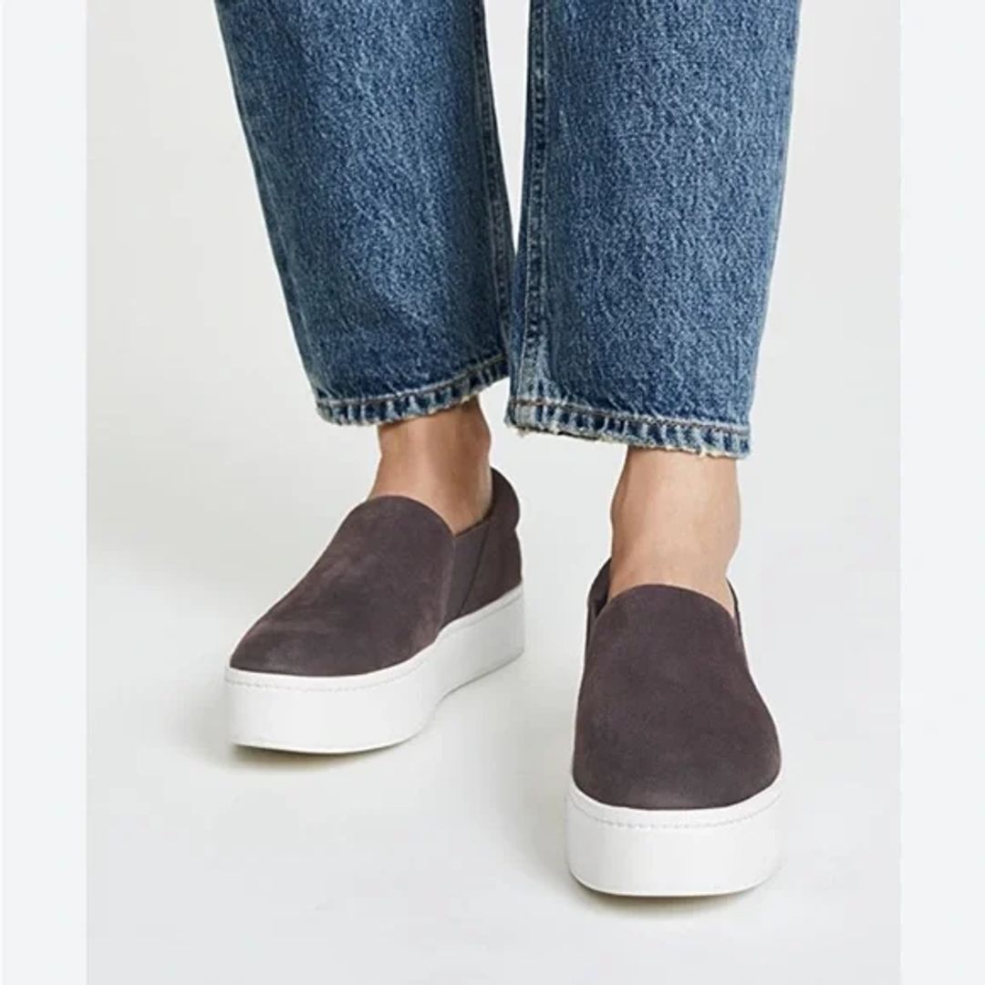 Warren Platform Sneaker in Dark Grey Suede