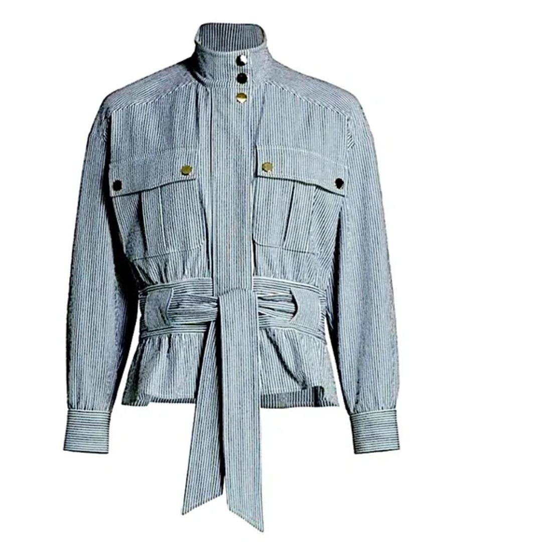 York Striped Belted Seersucker Jacket #3