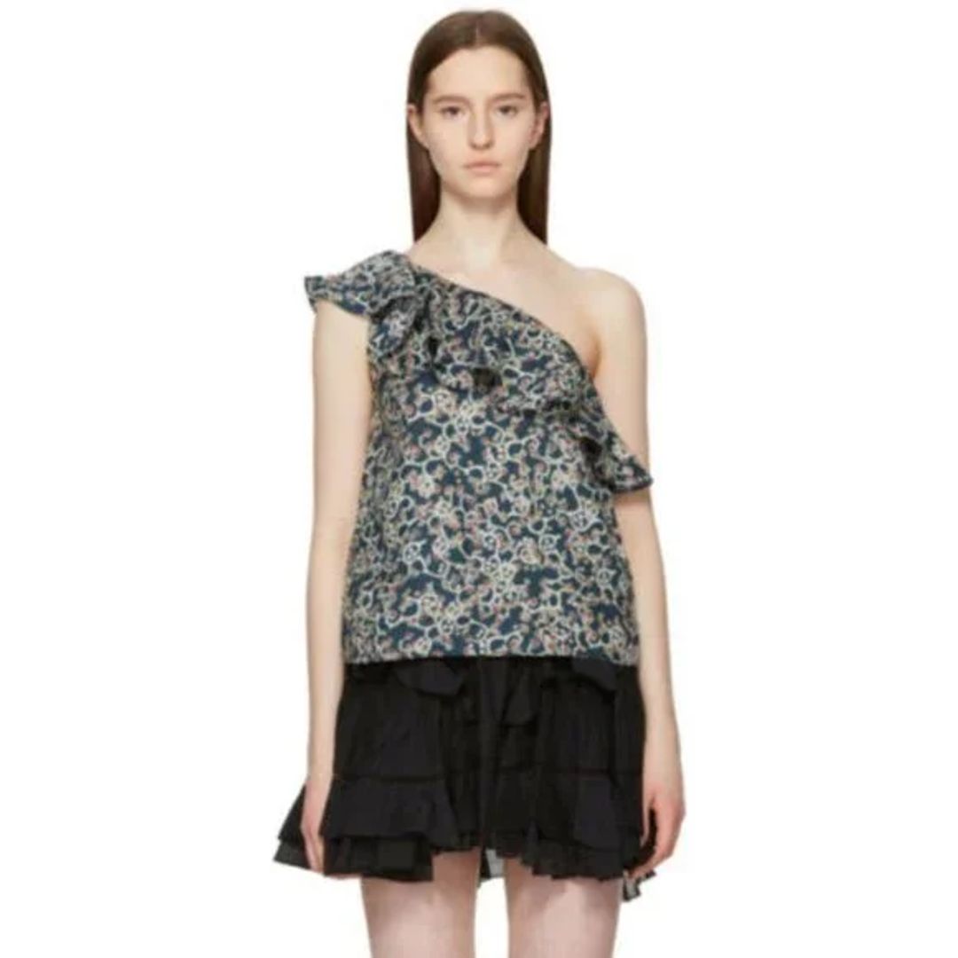 Thomy One-Shoulder Printed Blouse