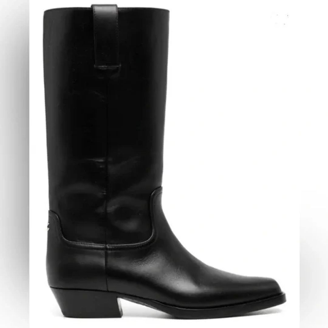 Chanel Knee-High Leather Cowboy Boots