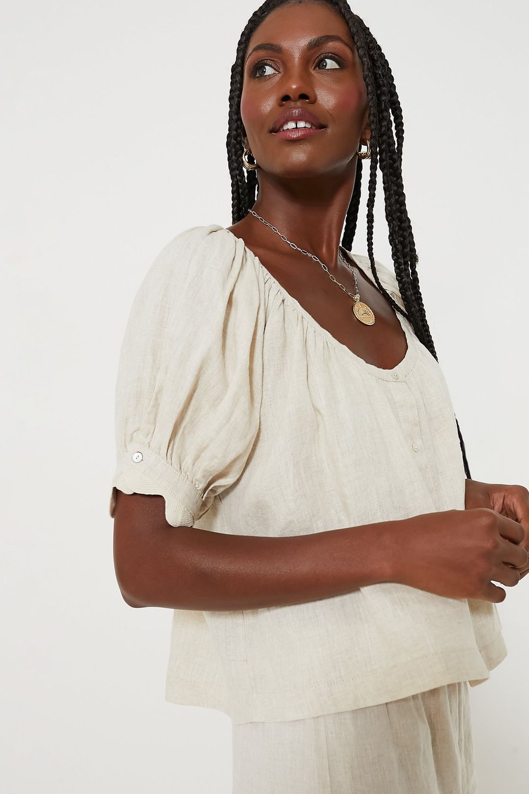 Natural Linen Tully Top #3