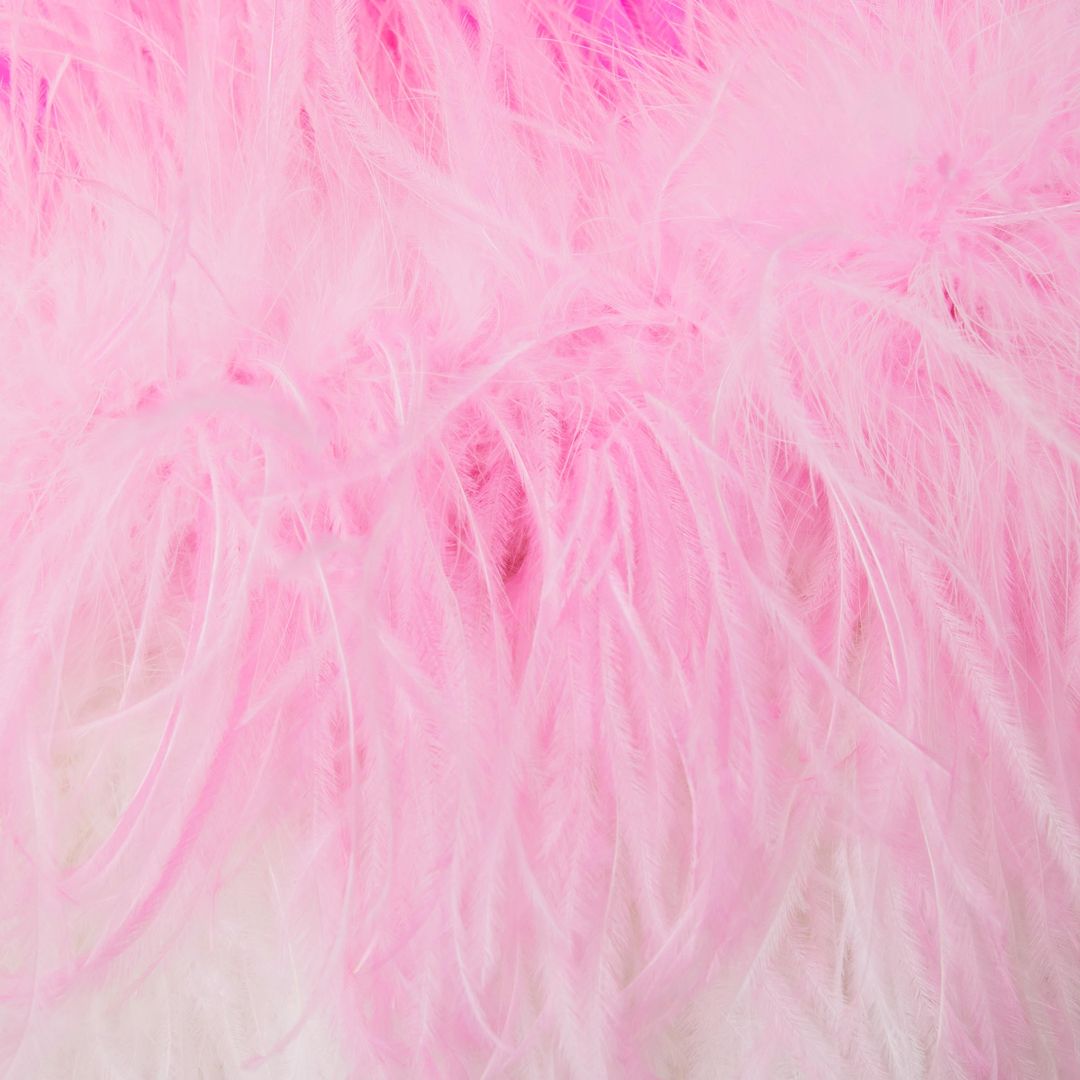 Pink Chiffon Feather Midi Dress #6