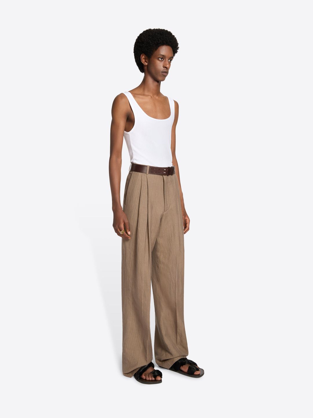 Linen straight pants #7