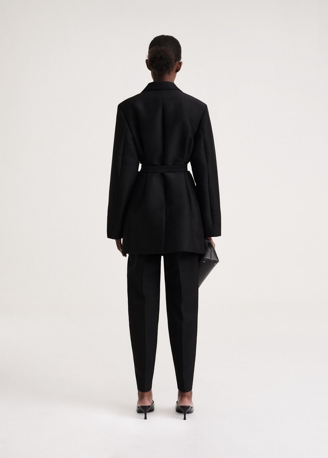 Wool silk evening blazer black #3