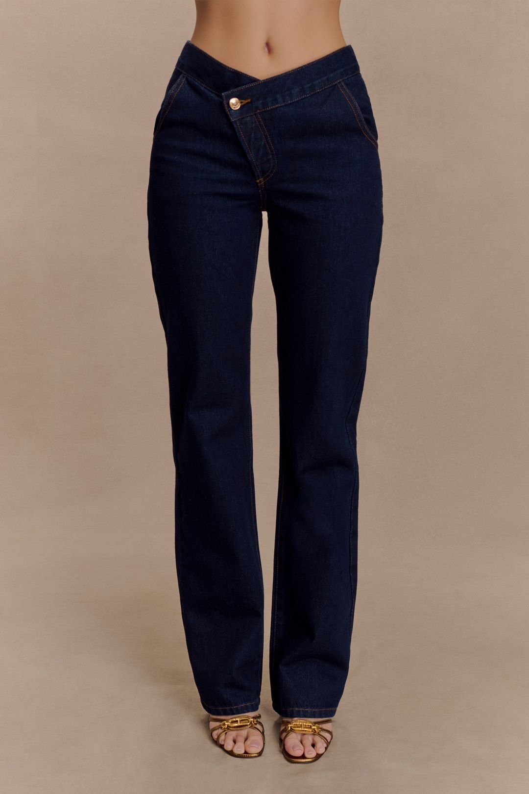 Remington V Front Straight Leg Jeans - Indigo Blue