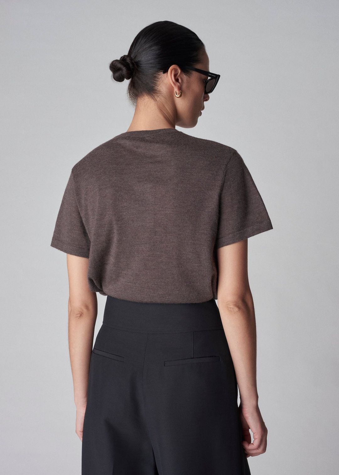 Relaxed Tee in Fine Cashmere - Brown