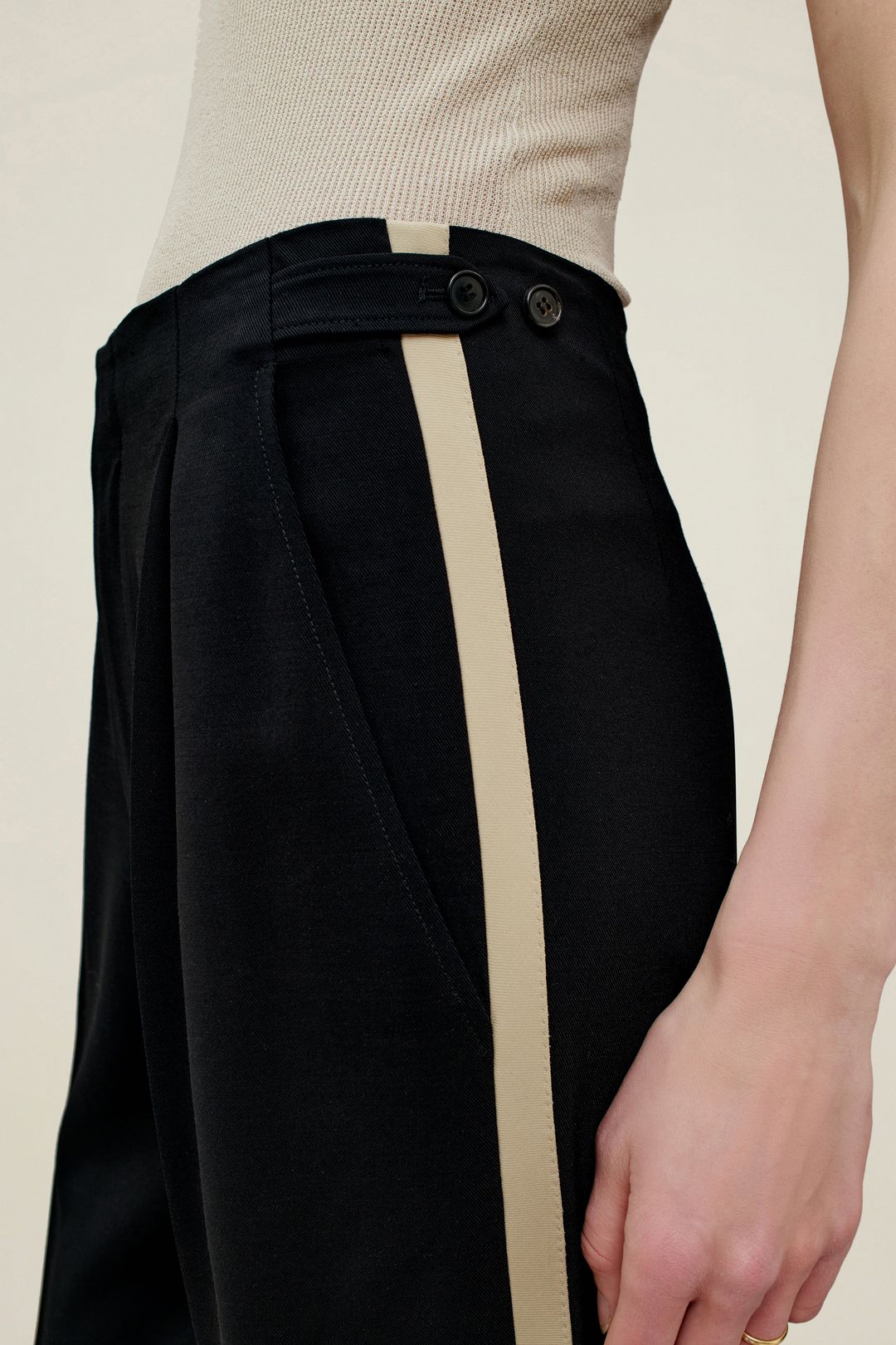 Phoebe Tuxedo Trouser in Wool Combo #4