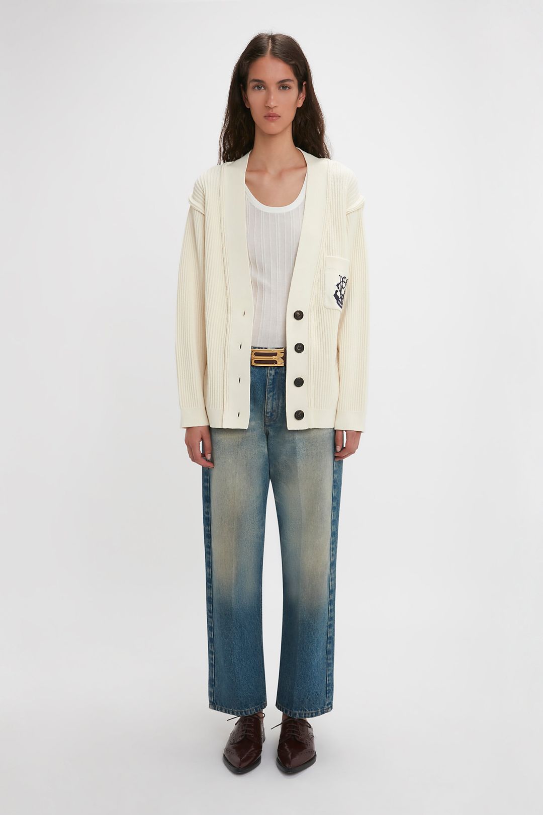 Relaxed Fit Cardigan In Natural