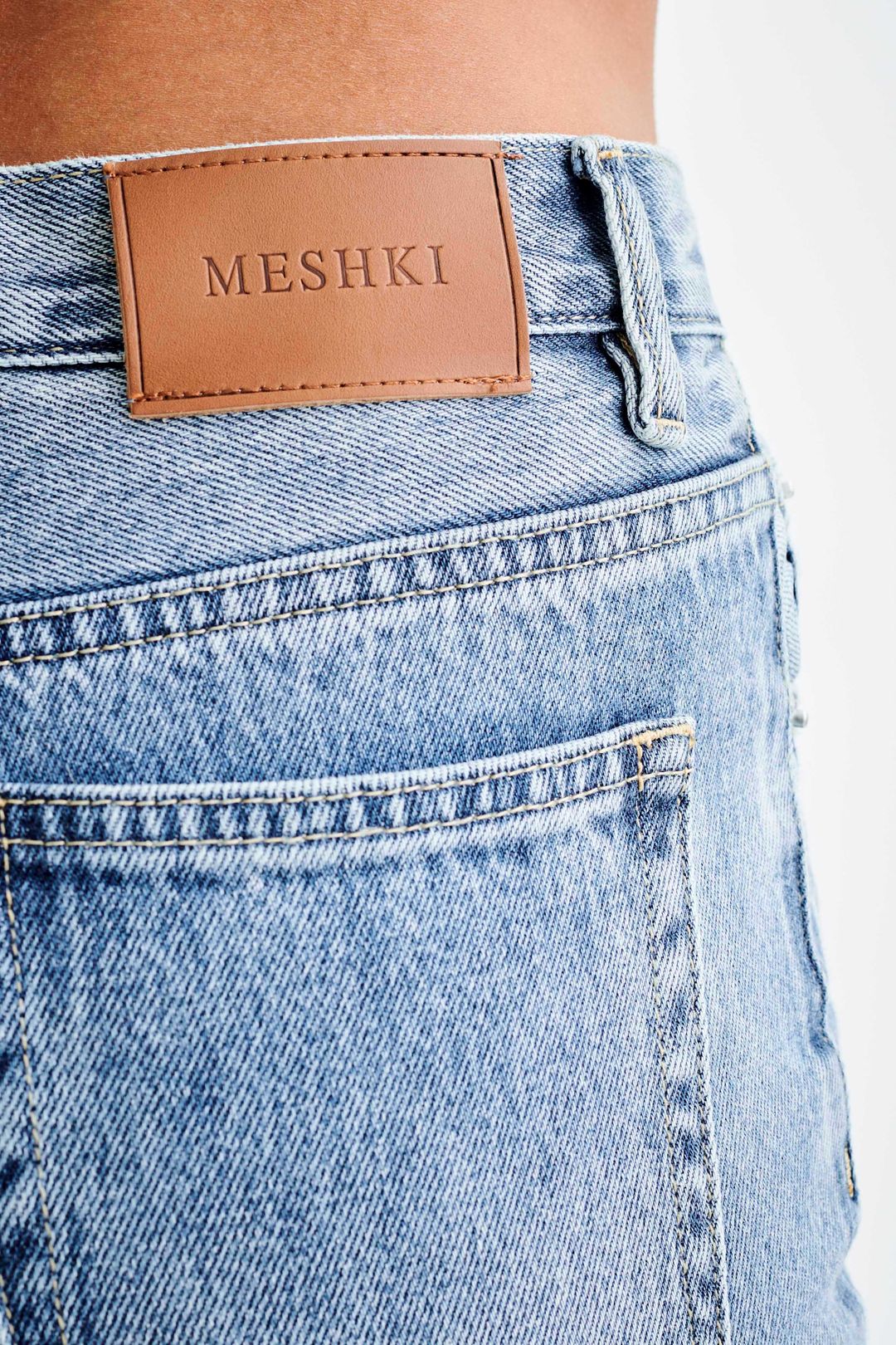 Janine High Waisted Straight Leg Jeans - Washed Mid Blue #11