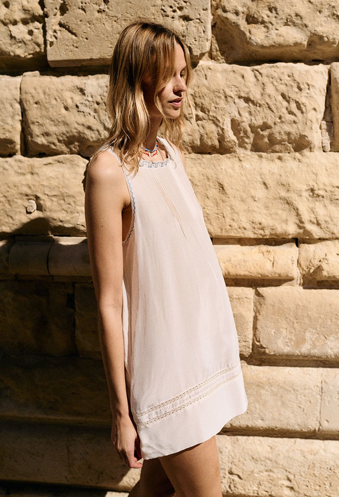 Pavo Embroidered Ivory Silk Dress #3