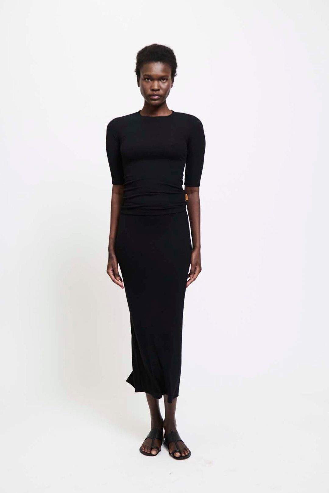 The Rib Pencil Skirt in Black #3