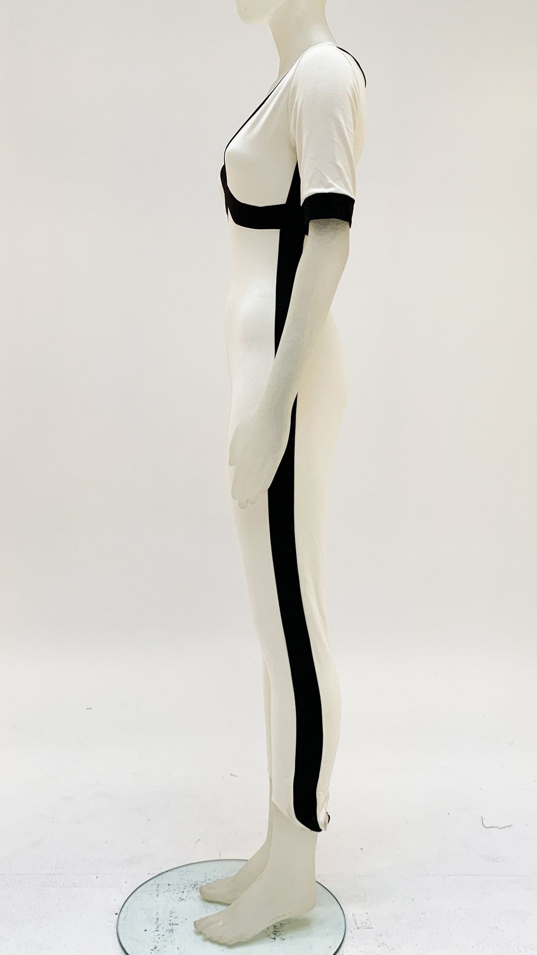 SIDE STRIPE SHORT SLEEVE STIRRUP CATSUIT