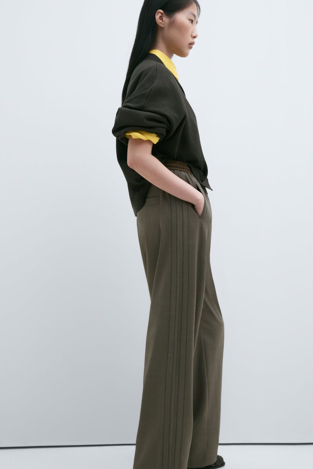 COTTON & CASHMERE CARDIGAN DARK MOSS #3