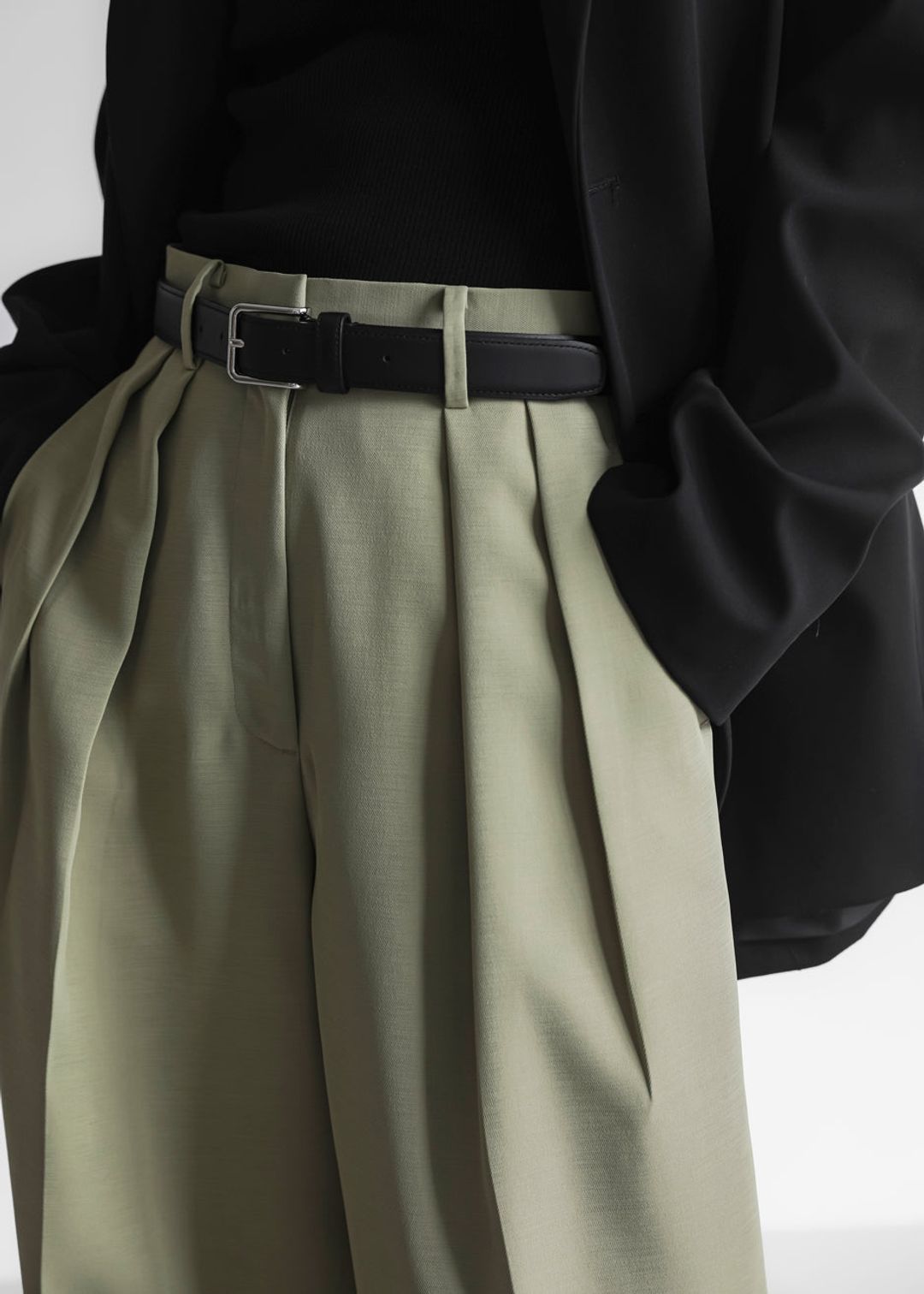 Port Pleated Pants - Sage #2