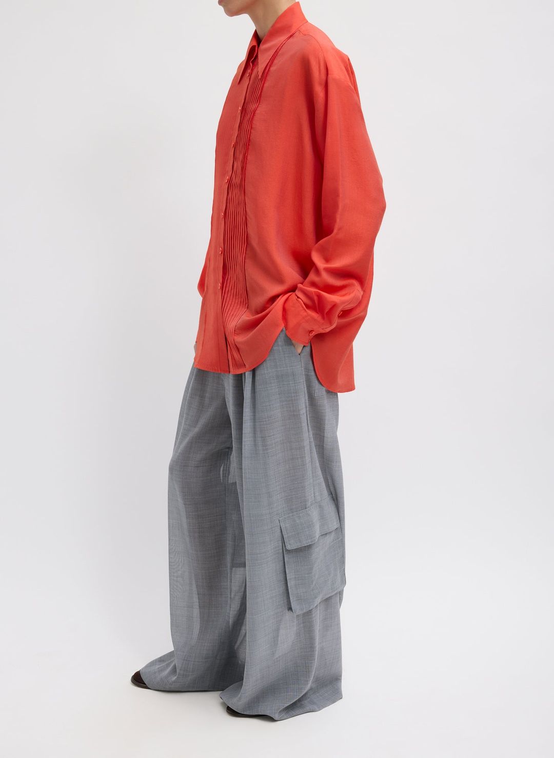 Silk Voile Easy Pintucked Shirt #5