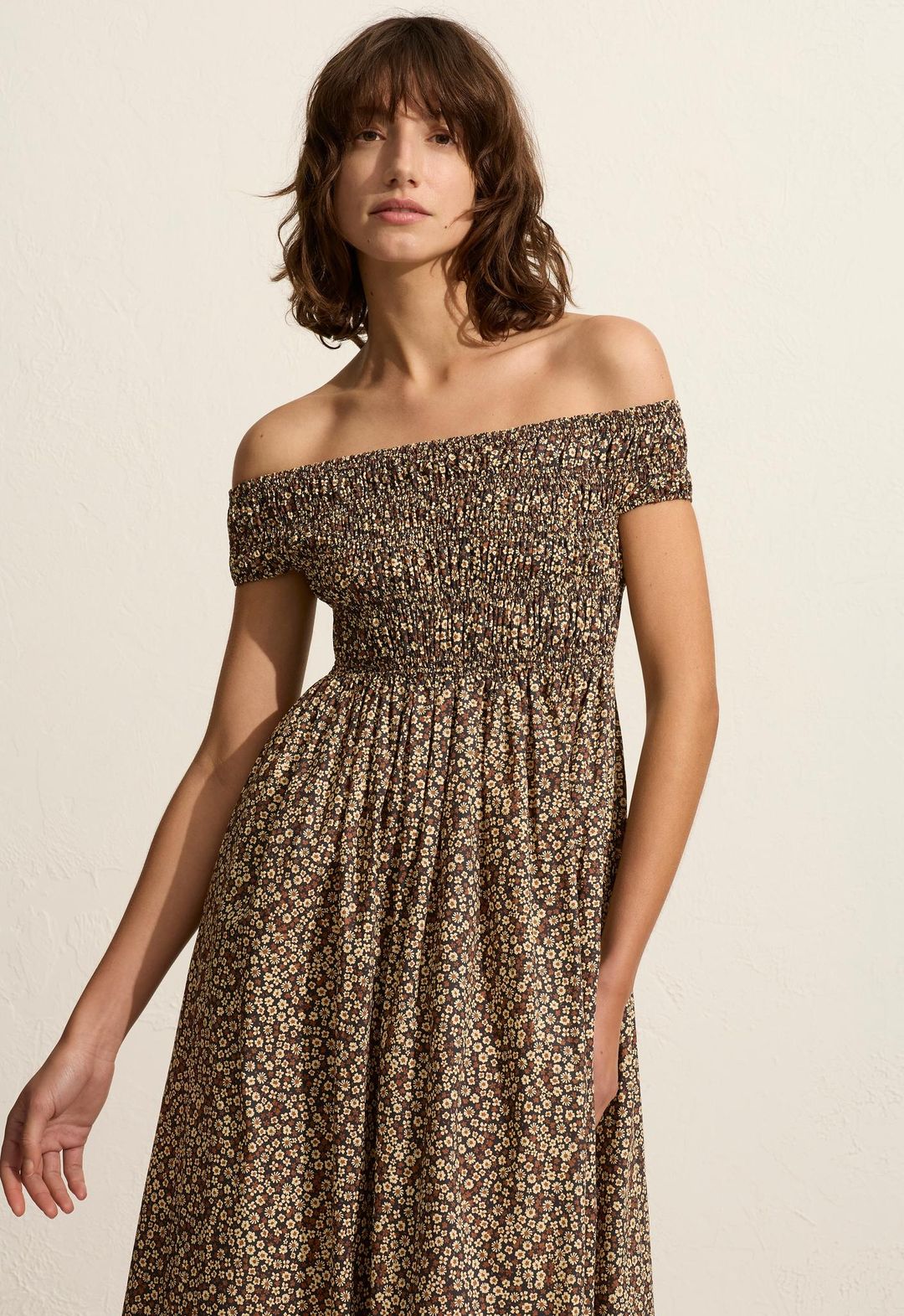 Shirred Off The Shoulder Dress #3
